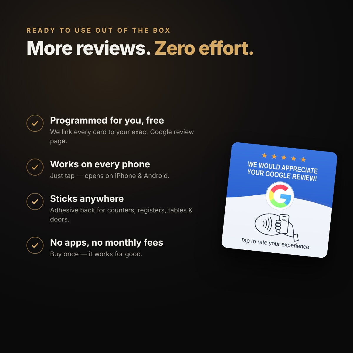 Tap-to-Review Google NFC Card